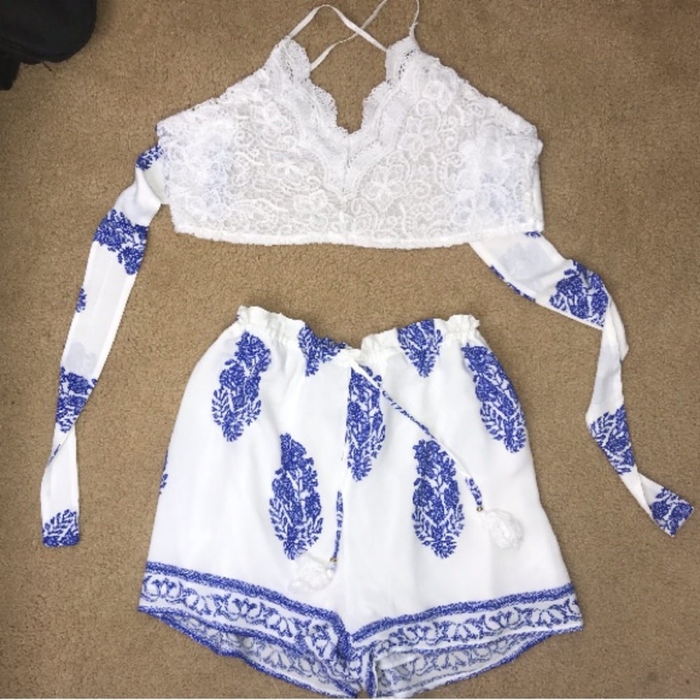 Crop Top + Flowy Shorts